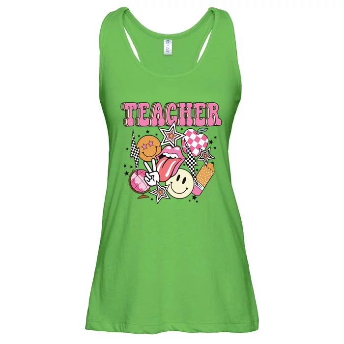 Retro Teacher Life Teacher Appreciation Ladies Essential Flowy Tank