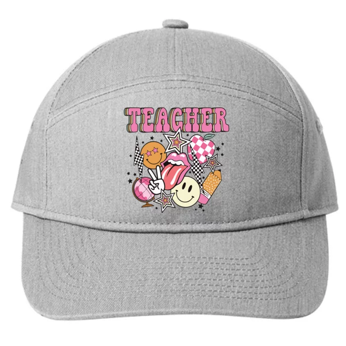 Retro Teacher Life Teacher Appreciation 7-Panel Snapback Hat