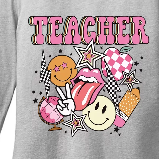 Retro Teacher Life Teacher Appreciation Womens CVC Long Sleeve Shirt