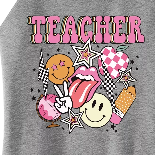 Retro Teacher Life Teacher Appreciation Women’s Perfect Tri Rocker Tank