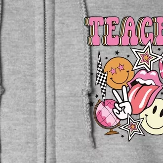 Retro Teacher Life Teacher Appreciation Full Zip Hoodie