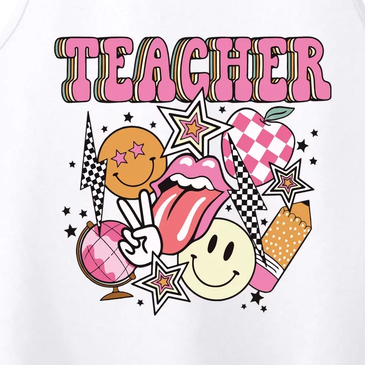 Retro Teacher Life Teacher Appreciation Performance Tank