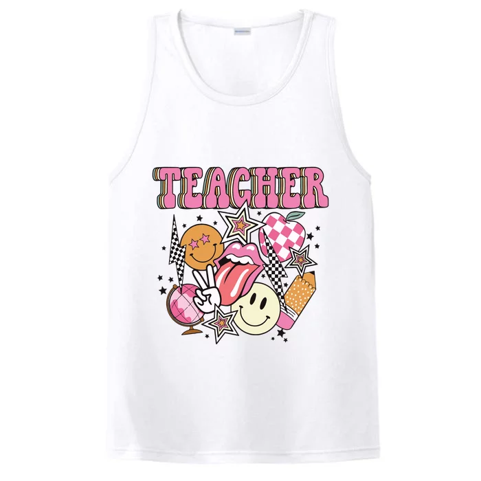 Retro Teacher Life Teacher Appreciation Performance Tank