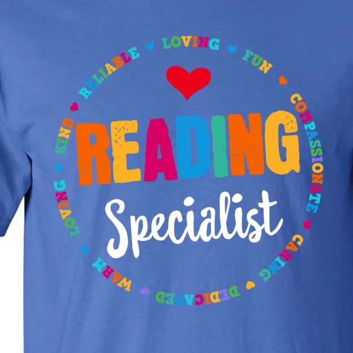 Reading Teacher Literacy Coach Principal Reading Specialist Cool Gift Tall T-Shirt