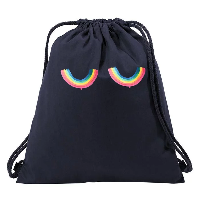 Rainbow Titties Lgbt Queer Drawstring Bag