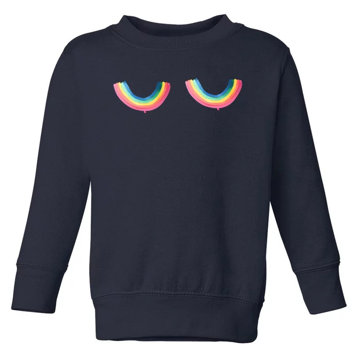 Rainbow Titties Lgbt Queer Toddler Sweatshirt