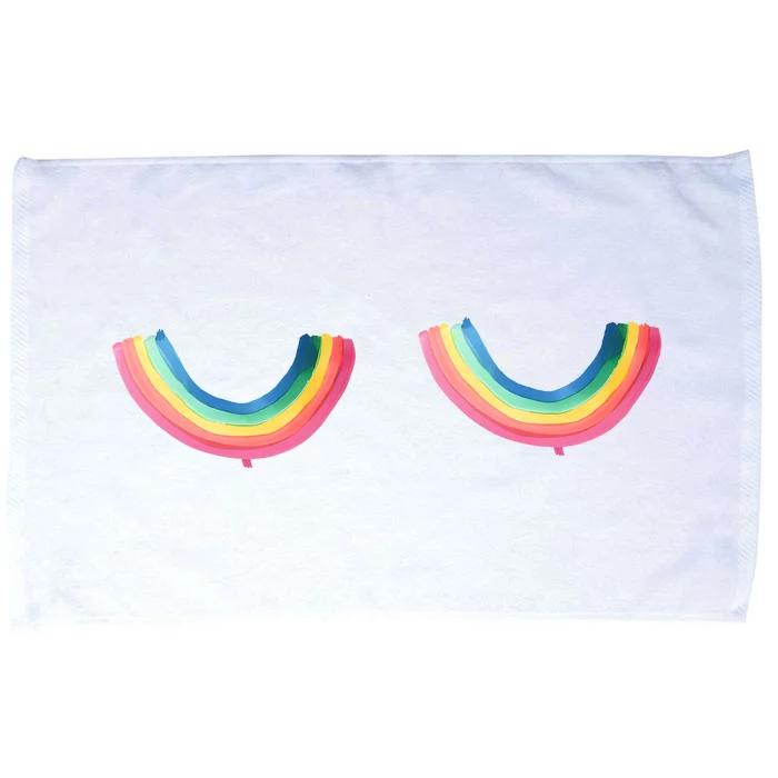 Rainbow Titties Lgbt Queer Microfiber Hand Towel