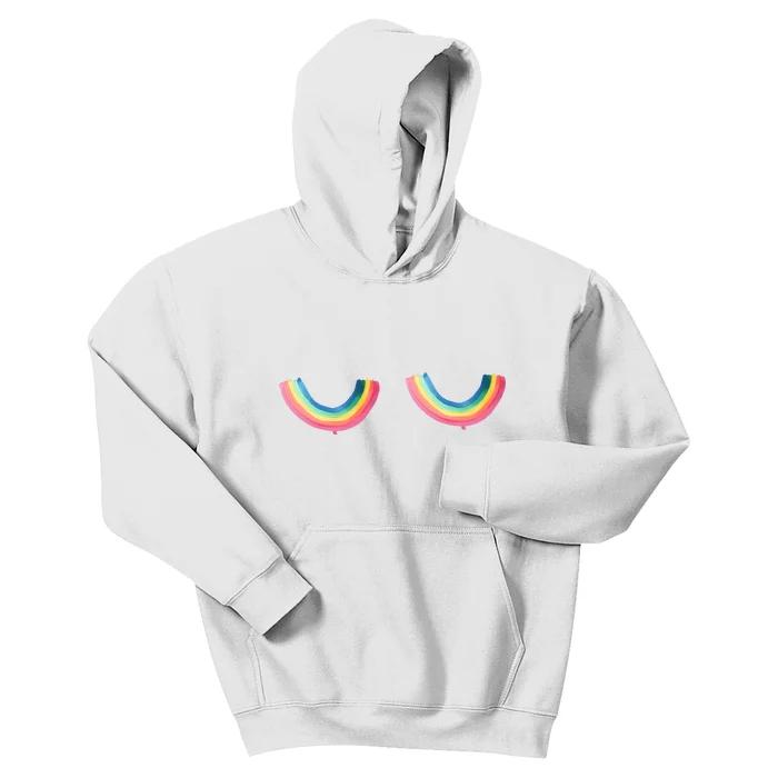 Rainbow Titties Lgbt Queer Kids Hoodie