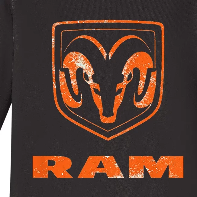 R.A.M Trucks Logo Distressed Baby Long Sleeve Bodysuit