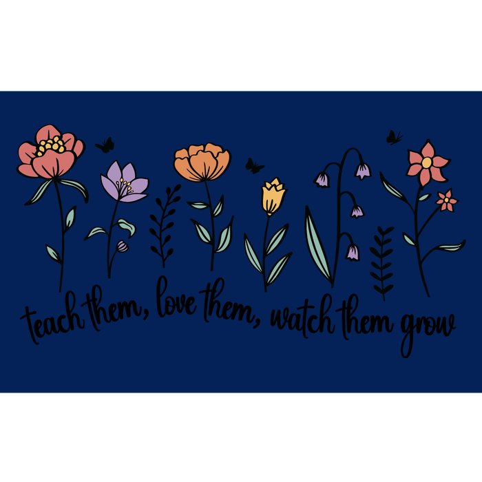 Retro Teacher Life , Floral Flower Bumper Sticker