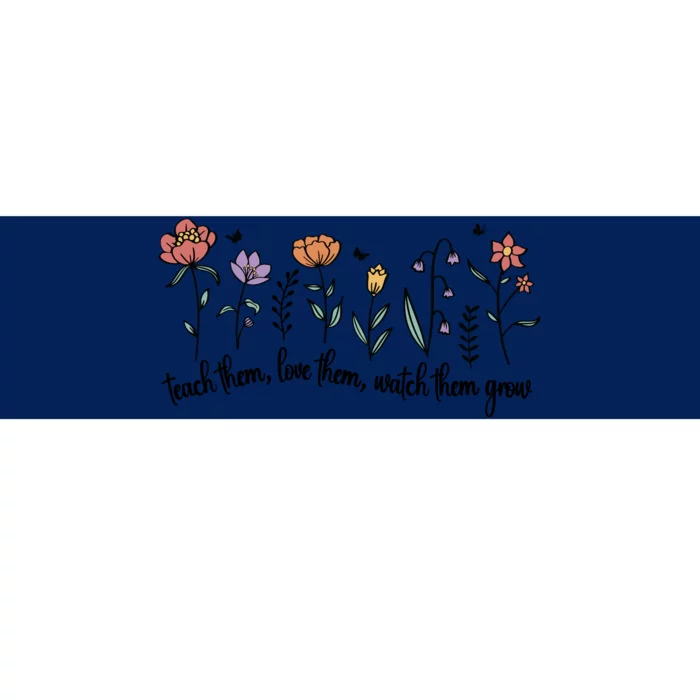 Retro Teacher Life , Floral Flower Bumper Sticker