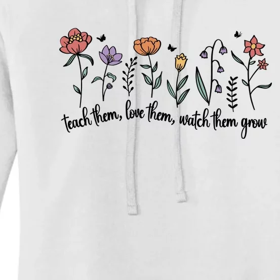 Retro Teacher Life , Floral Flower Women's Pullover Hoodie