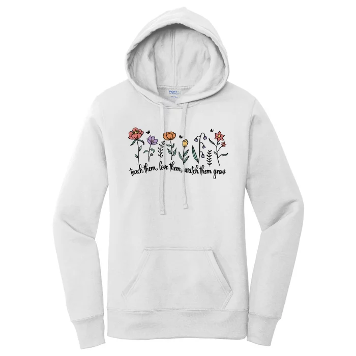 Retro Teacher Life , Floral Flower Women's Pullover Hoodie