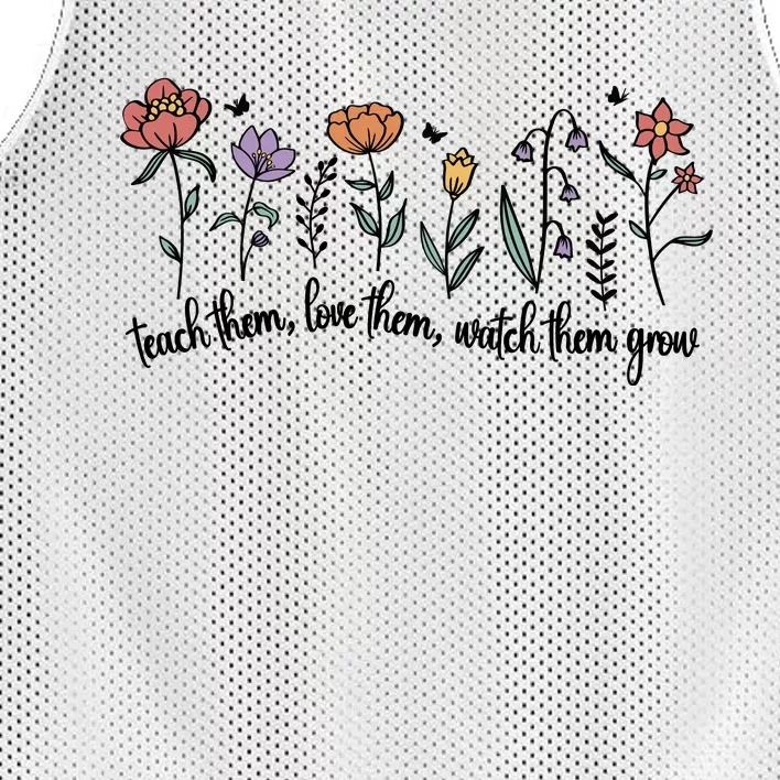 Retro Teacher Life , Floral Flower Mesh Reversible Basketball Jersey Tank