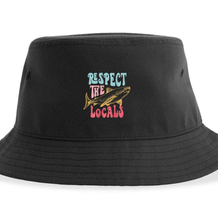 Respect The Local Local Surf Beach Bum Shark Sustainable Bucket Hat