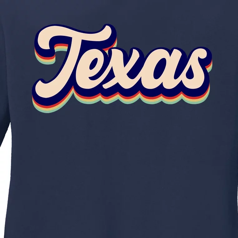 Retro Texas Logo Ladies Long Sleeve Shirt