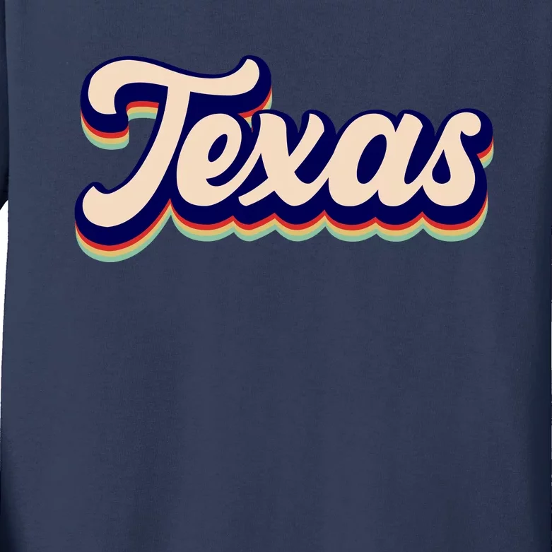 Retro Texas Logo Kids Long Sleeve Shirt