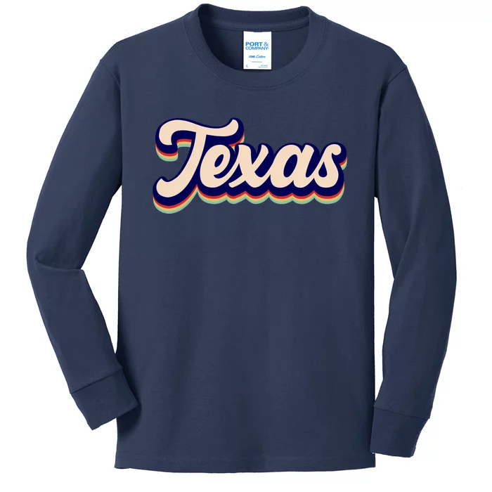 Retro Texas Logo Kids Long Sleeve Shirt