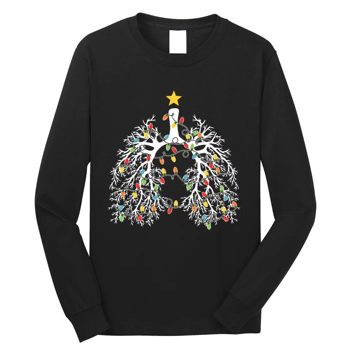 Respiratory Therapist Lung Christmas Light Long Sleeve Shirt