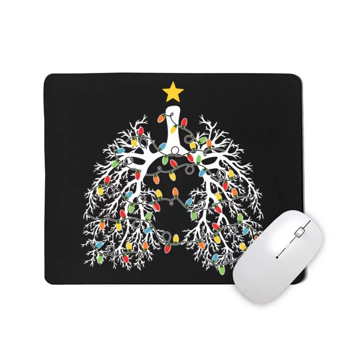 Respiratory Therapist Lung Christmas Light Mousepad