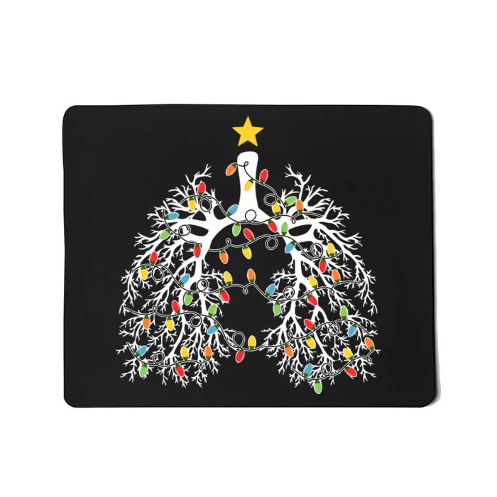 Respiratory Therapist Lung Christmas Light Mousepad