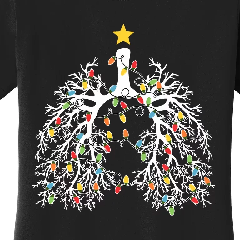 Respiratory Therapist Lung Christmas Light Women's T-Shirt