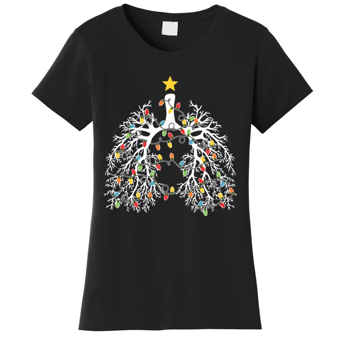 Respiratory Therapist Lung Christmas Light Women's T-Shirt