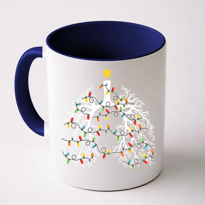 Respiratory Therapist Lung Christmas Light Front & Back Coffee Mug