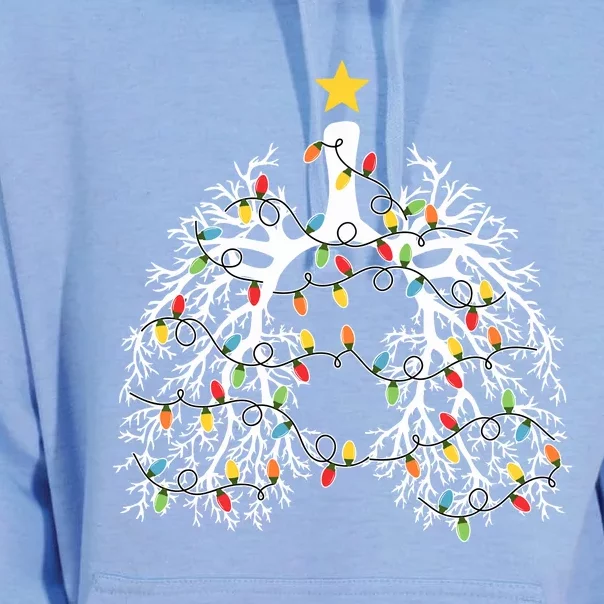 Respiratory Therapist Lung Christmas Light Unisex Surf Hoodie