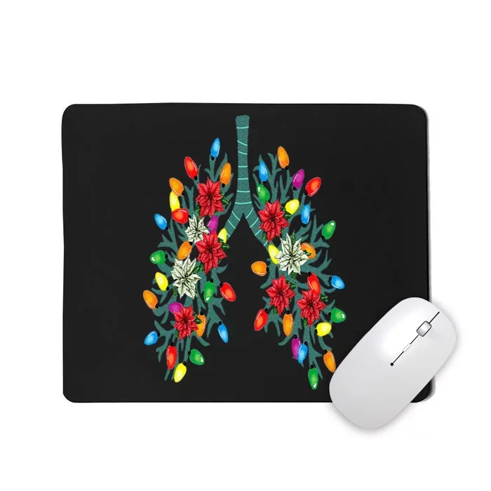 Respiratory Therapy Lung Christmas Light Therapist Funny RN Mousepad