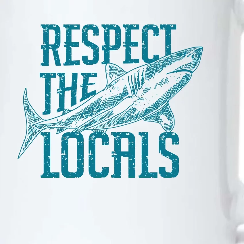 Respect The Locals Shark Gifts Black Color Changing Mug