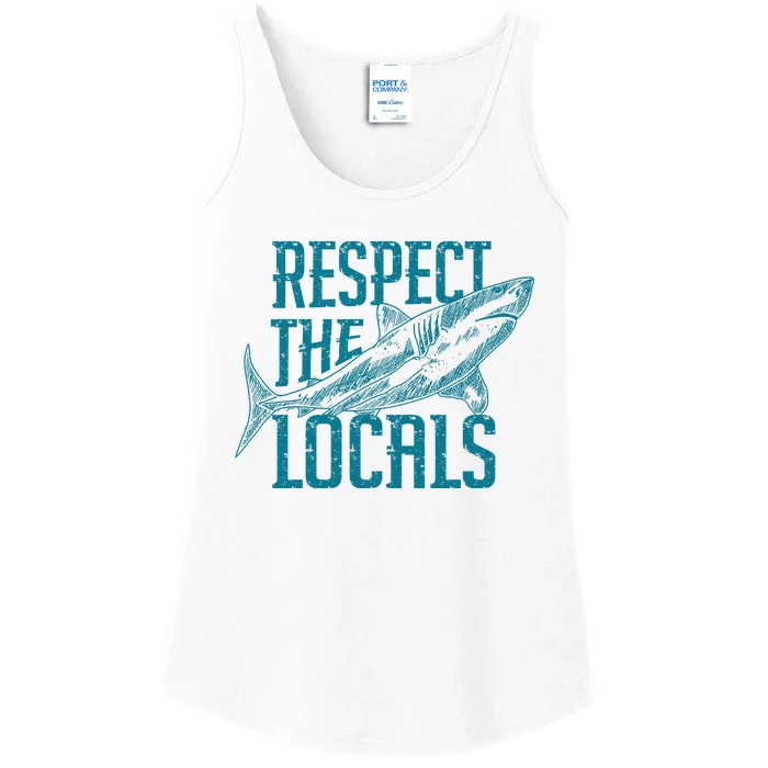 Respect The Locals Shark Gifts Ladies Essential Tank