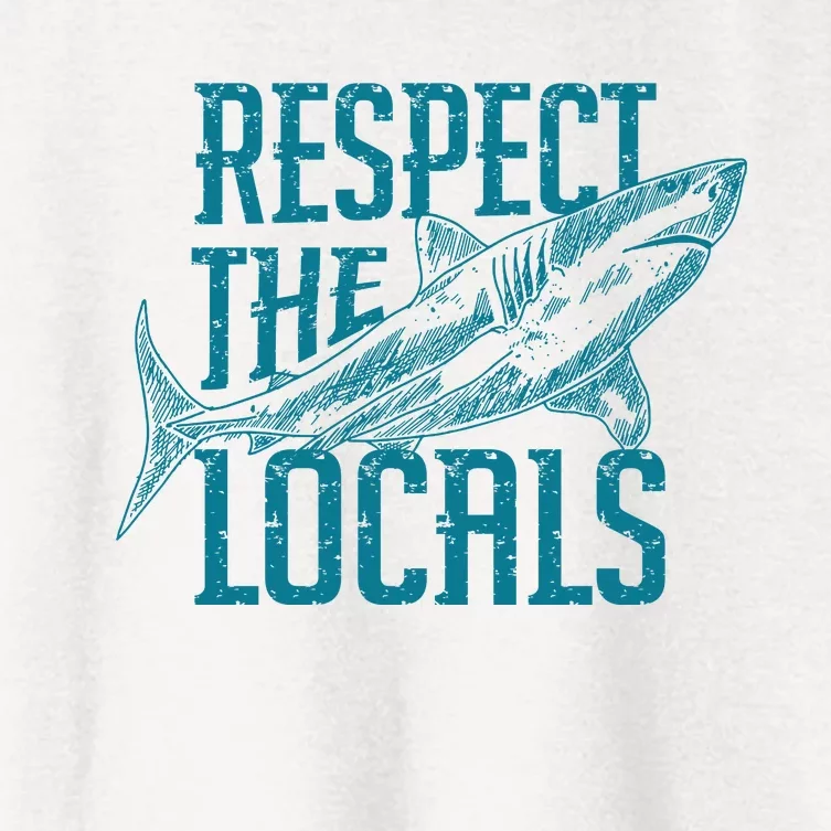 Respect The Locals Shark Gifts Women's Crop Top Tee