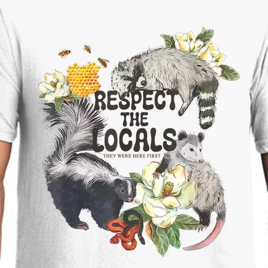 Respect The Locals Opossum Possum Skunk Raccoon Bees Honey Pajama Set