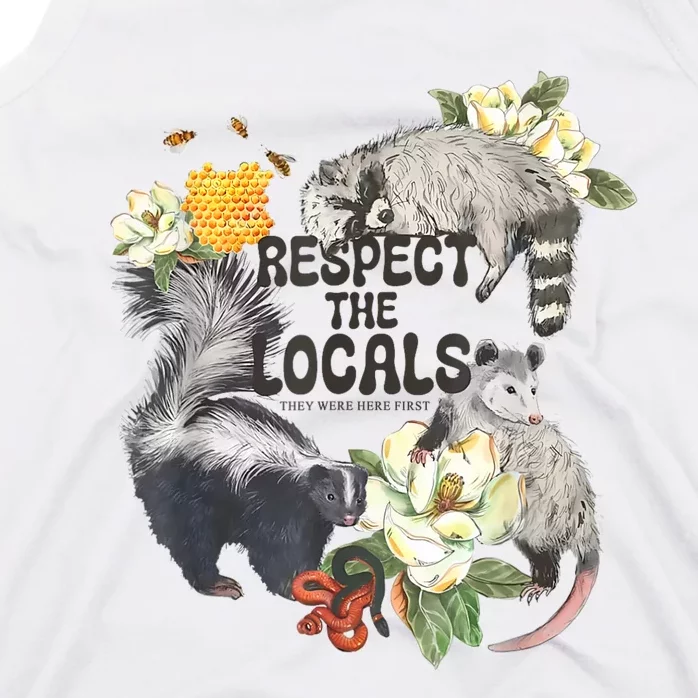 Respect The Locals Opossum Possum Skunk Raccoon Bees Honey Tank Top