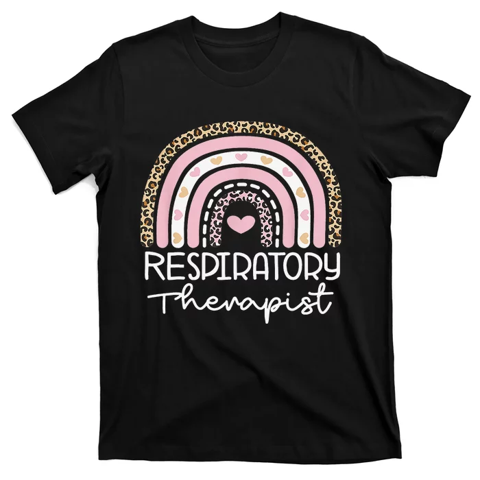 Respiratory Therapist Leopard Rainbow Nursing Day Nurse Week T-Shirt