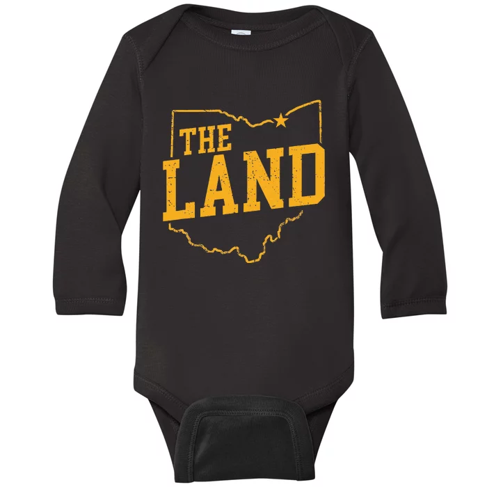 Retro The Land Cleveland Ohio Classic Throwback Souvenir Baby Long Sleeve Bodysuit