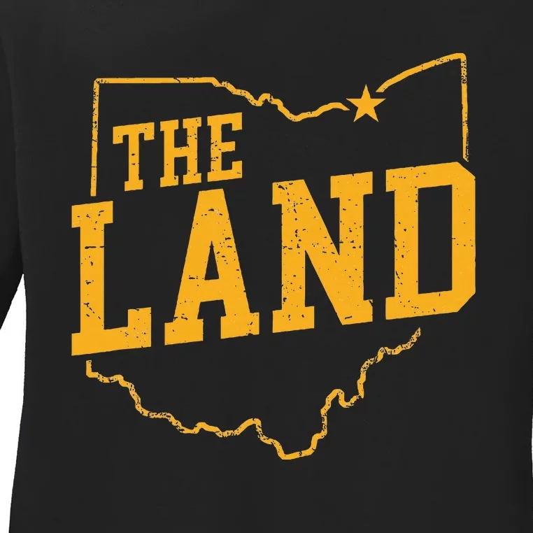 Retro The Land Cleveland Ohio Classic Throwback Souvenir Ladies Long Sleeve Shirt