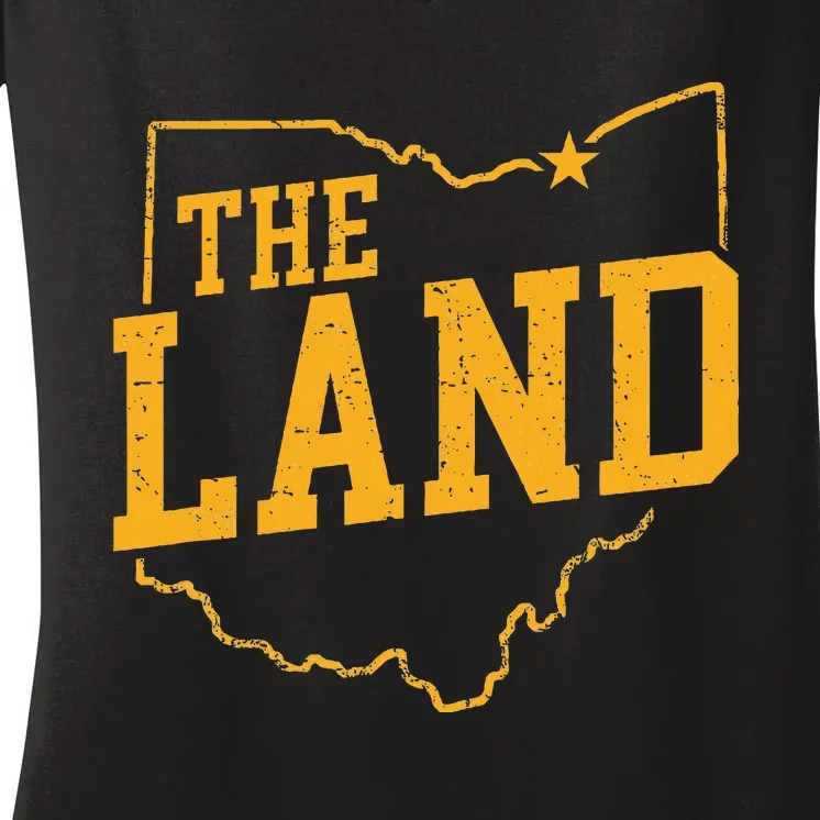 Retro The Land Cleveland Ohio Classic Throwback Souvenir Women's V-Neck T-Shirt