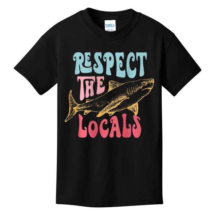 Respect The Local Local Surf Beach Bum Shark Kids T-Shirt