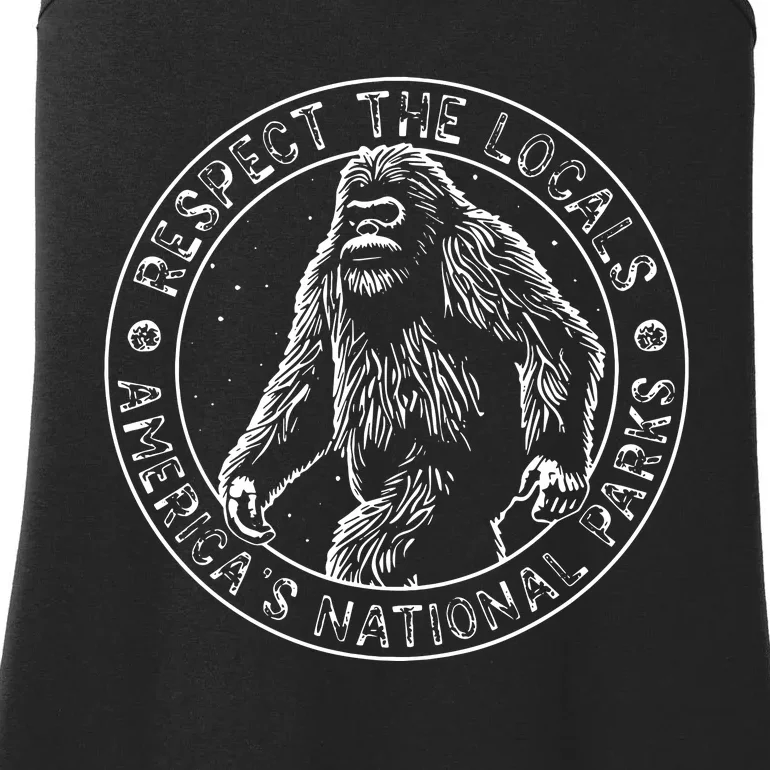 Respect The Locals Bigfoot Sasquatch American National Parks Ladies Essential Tank