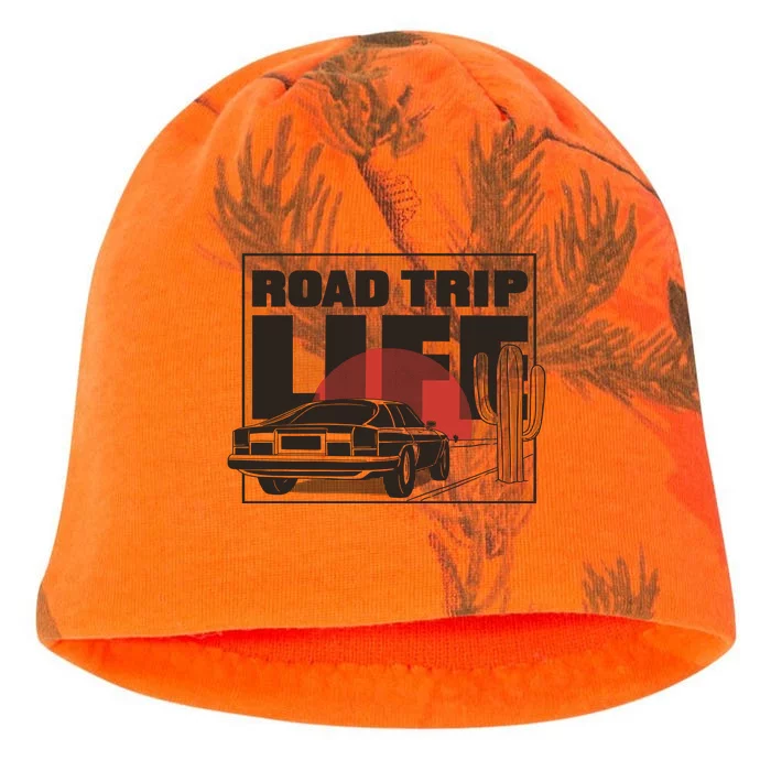 Road Trip Life Vintage Car Sunset Kati - Camo Knit Beanie