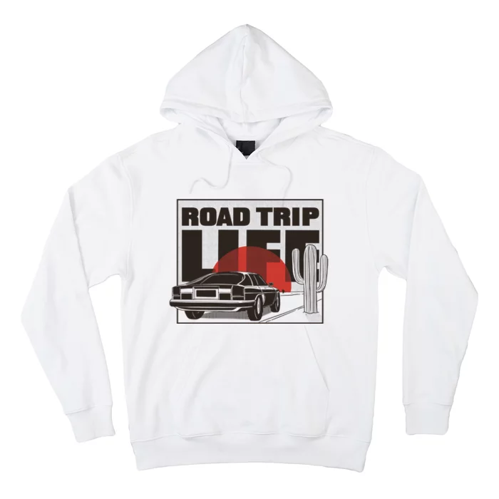 Road Trip Life Vintage Car Sunset Hoodie