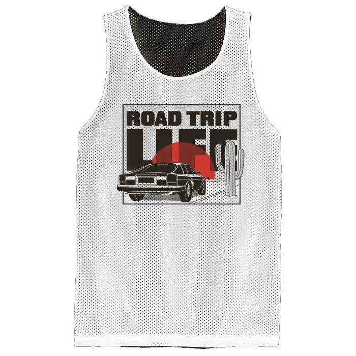 Road Trip Life Vintage Car Sunset Mesh Reversible Basketball Jersey Tank