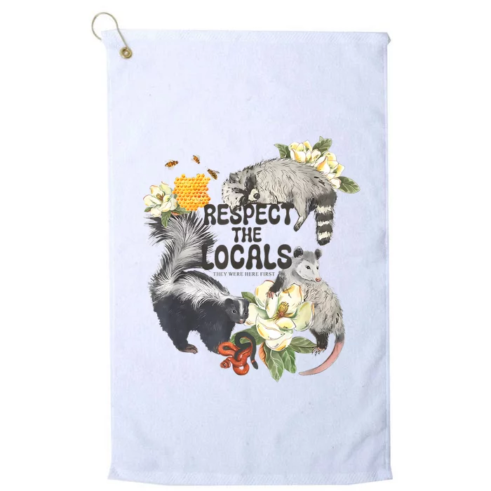 Respect The Locals Opossum Possum Skunk Raccoon Bees Honey Platinum Collection Golf Towel