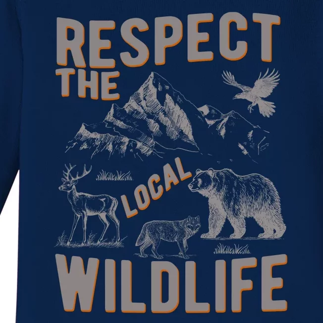 Respect The Local Wildlife Baby Long Sleeve Bodysuit