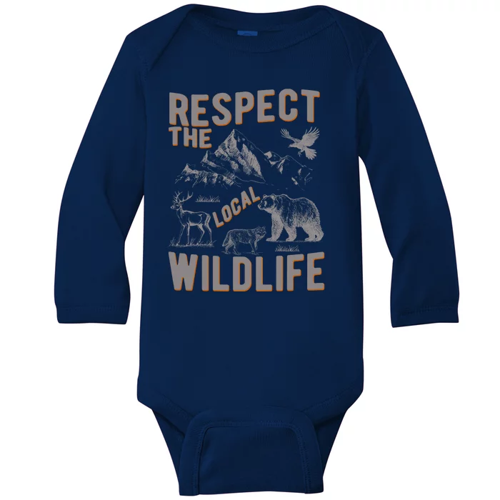 Respect The Local Wildlife Baby Long Sleeve Bodysuit