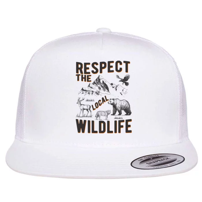 Respect The Local Wildlife Flat Bill Trucker Hat