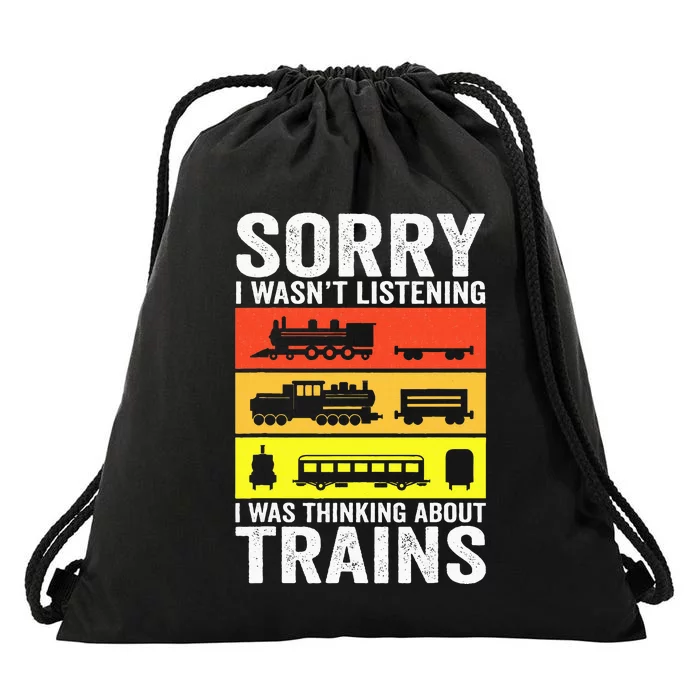 Retro Train Lover Conductor Costume Funny Train Boy Drawstring Bag