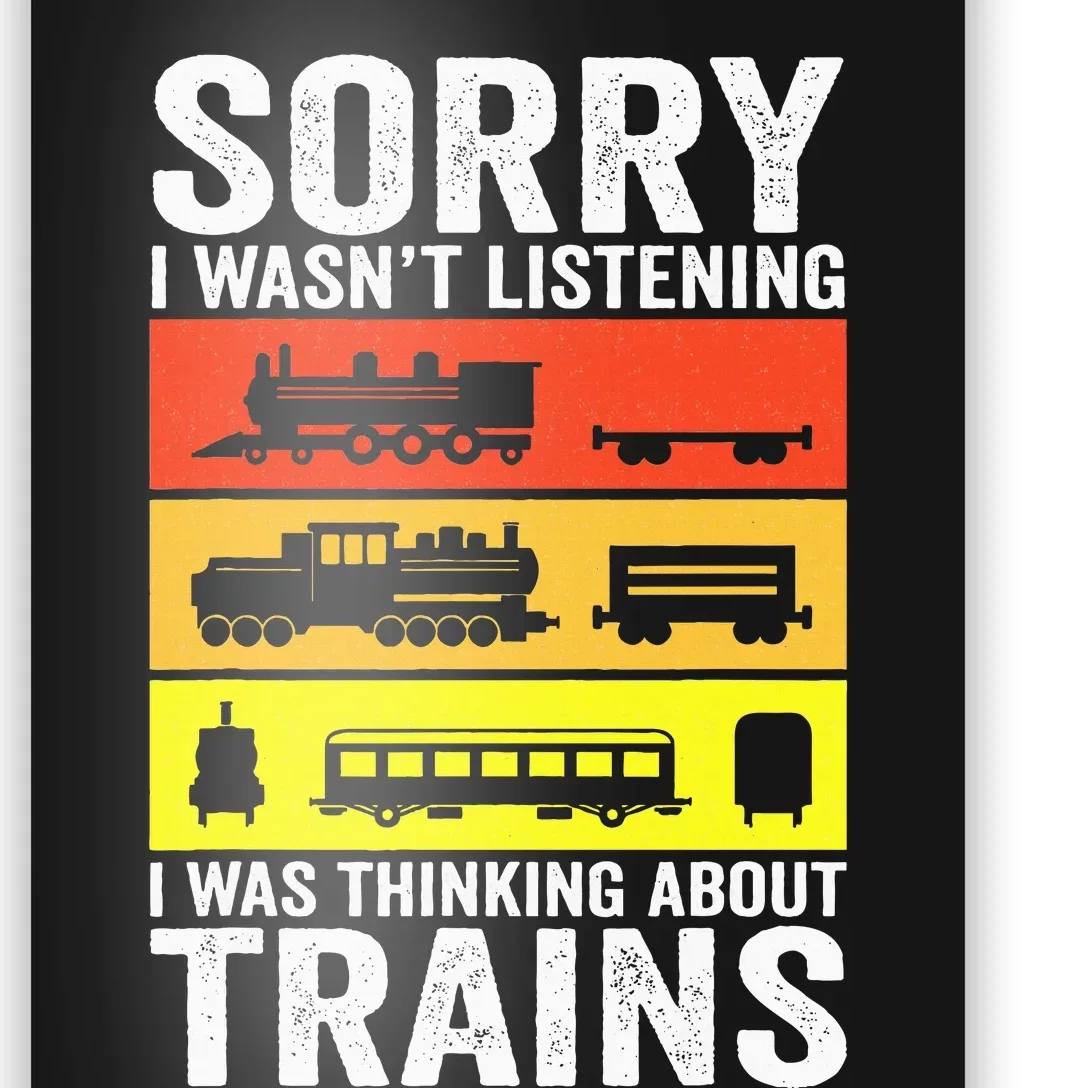 Retro Train Lover Conductor Costume Funny Train Boy Poster